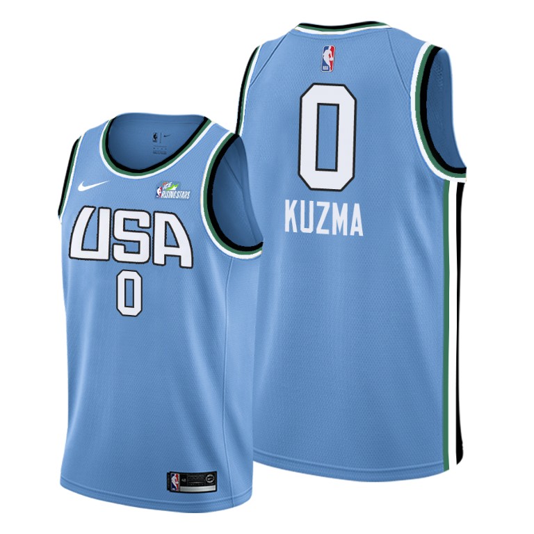 Men's Los Angeles Lakers Kyle Kuzma #0 NBA 2019 Team World Rising Star Blue Basketball Jersey JLW6283XP